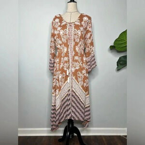 Lola P. Boho western floral maxi dress in size small S NWT